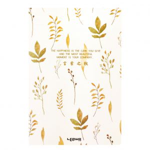 Szkicownik szyty Lenwa A5/100/100g kremowy + 80g craft Liście